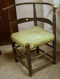 18th Century Country Black Painted Roundabout Chair