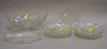 Set of Six Small Colorless Cut Glass Plates an Oval Centerbowl and a Small Tray