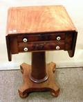 Empire Mahogany Veneer Dropleaf TwoDrawer Pedestal Workstand