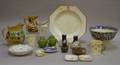 Eighteen Pieces of Miscellaneous 19th and 20th Century Decorated Ceramic Tableware