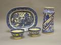 Four Blue and White Decorated Earthenware Items