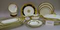 129Piece Limoges Gilt and Cobalt Banded Porcelain Partial Dinner Service damage