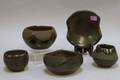 Five Small Native American Southwest Santa Clara Blackware Items