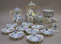 Fifteen Pieces of German Blue and White Decorated Porcelain Tableware