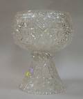 Brilliant Colorless Cut Glass Bowl on Pedestal