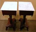 Pair of Victorianstyle White Marbletop Lyrebase Stands