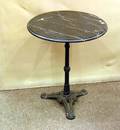 Black Marbletop Black Painted Cast Iron Bistro Table