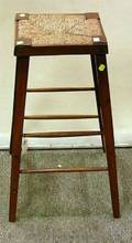 Woven Rush Seat and Ash Splayleg Stool