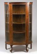 Early 20th Century Oak Dshaped China Cabinet