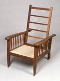 Late Victorian Oak Spindlesided Adjustableback Morris Chair