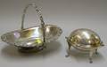 Victorian Renaissance Revival Silver Plated Basket and Covered Butter Dish
