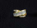 18K yellow gold and platinum diamond band