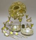Seven Sterling Silver and Six Silver Plated and Pewter Items