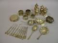 Thirtyfive Piece Assortment of Sterling and Silver Plated Table Articles