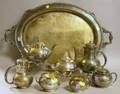 SevenPiece Gorham Silver Plated Tea and Coffee Service with a Silver Plated Serving Tray