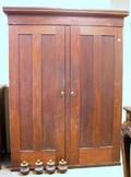Country Late Classical Mahogany TwoDoor Armoire with Bun Feet
