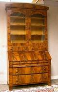 Empire Mahogany Veneer Slantlid DeskBookcase