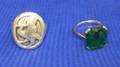 Two Silver Rings a Georg Jensen Ring and Soude Emerald Ring