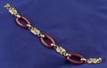 Art Deco 14kt Gold Carnelian and Enamel Bracelet