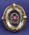 Antique 14kt Gold Citrine Ruby and Diamond Brooch
