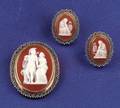 Antique Hardstone Cameo Demiparure