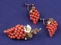 14kt Gold and Coral Pin and Earpendants