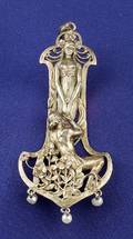 Art Nouveau Silver Gilt Pendant Paillette Paris