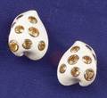 Carved Shell Sapphire and Yellow Sapphire Earclips Trianon