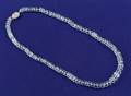 Platinum Aquamarine Bead and Diamond Necklace