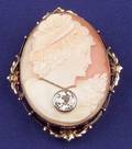Diamond and Shell Cameo Habille