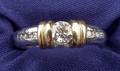 Platinum 18kt Gold and Diamond Ring