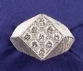 Gentlemans 14kt White Gold and Diamond Ring