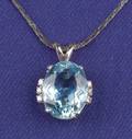 18kt White Gold Aquamarine and Diamond Pendant