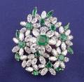 Platinum Emerald and Diamond PendantBrooch Oscar Heyman