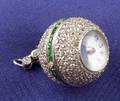 Art Deco Platinum Diamond and Demantoid Garnet Ball Watch