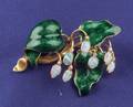Antique 14kt Gold Enamel and Opal Brooch