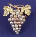 Antique Bicolor 14kt Gold Seed Pearl and Diamond PendantBrooch