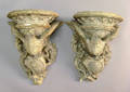Pair of plaster eagle wall mounts