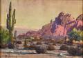 Harry B Wagoner American 18891950 Western Landscape with Cactus