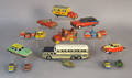 Group of twenty tin lithograph friction toys