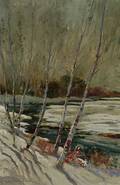 Leander M Churbuck American b 1861 Winter Landscape