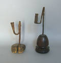 Two iron rush lamps