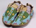 Central Plains Beaded Hide Mans Moccasins
