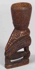 New Guinea Carved Wood Mortar