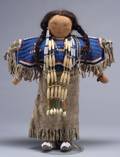 Central Plains Beaded Cloth and Hide Doll