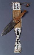 Northern Plains Beaded Hide Knife Sheath and Knife
