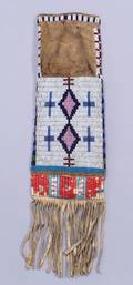 Central Plains Beaded and Quilled Hide Pipe Bag