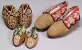 Three Pairs of Northeast Beaded Hide Moccasins