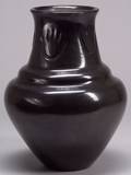 Large Southwest Polished Blackware Pottery Vase