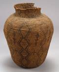 Southwest Polychrome Coiled Basketry Olla